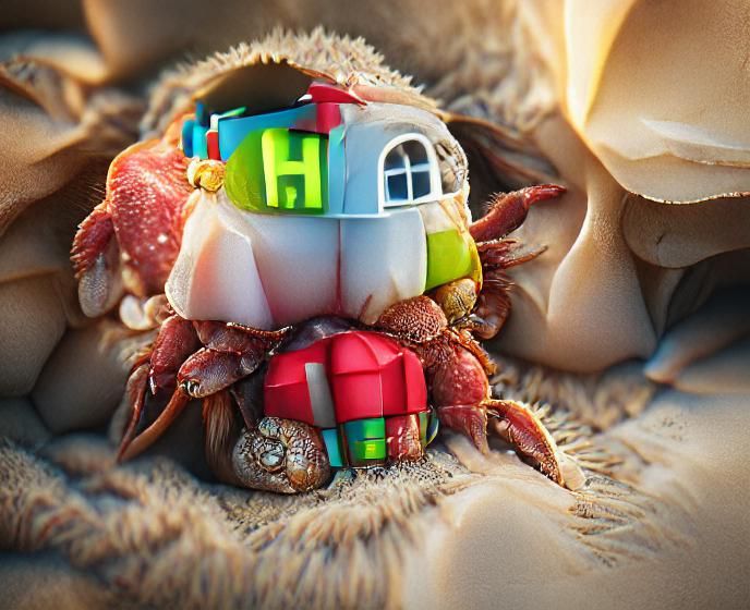 Festive Christmas Hermit Crab with Decorated Shell