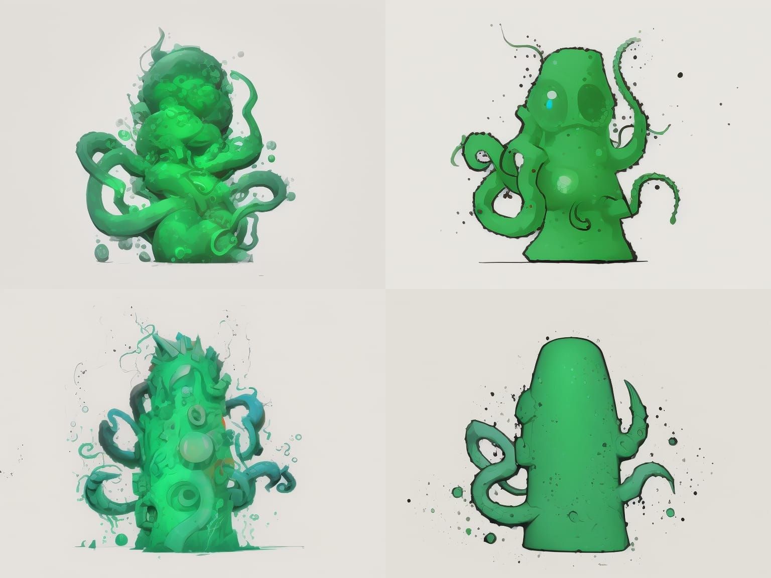 Colorful Tentacle Monster in Graffiti Splash Art