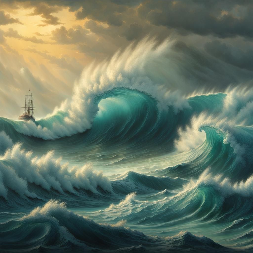 Powerful Waves: An 8k Panoramic Seascape