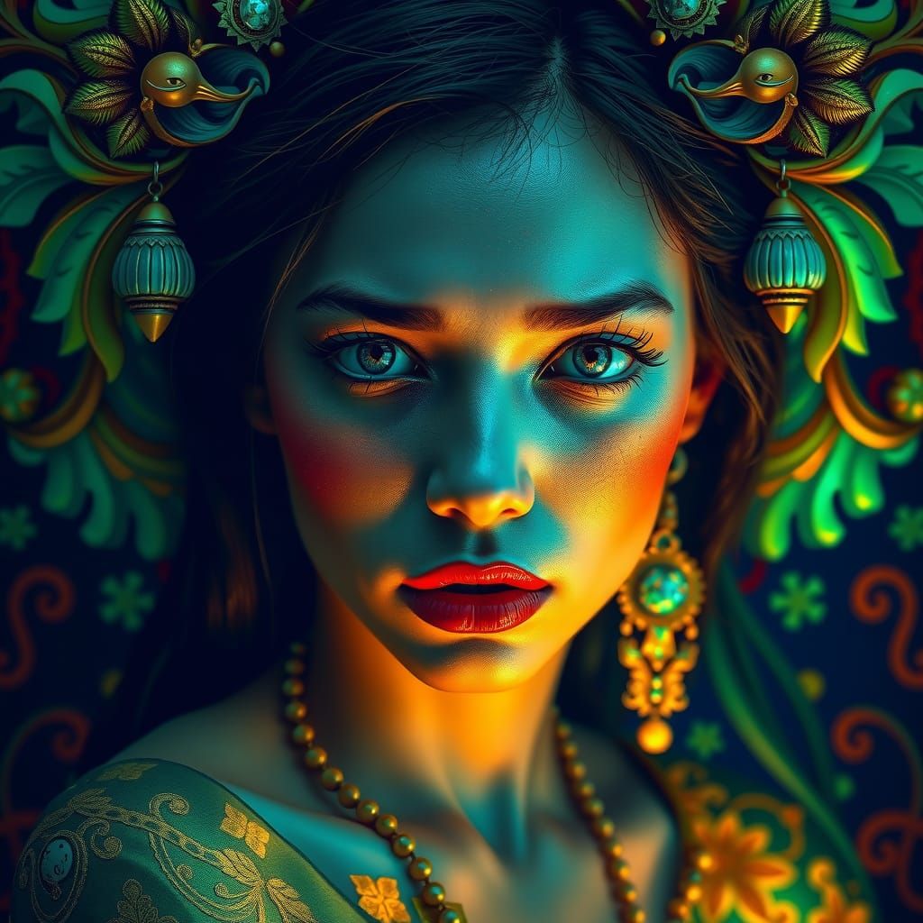 Vibrant Portrait in Belle Époque Style