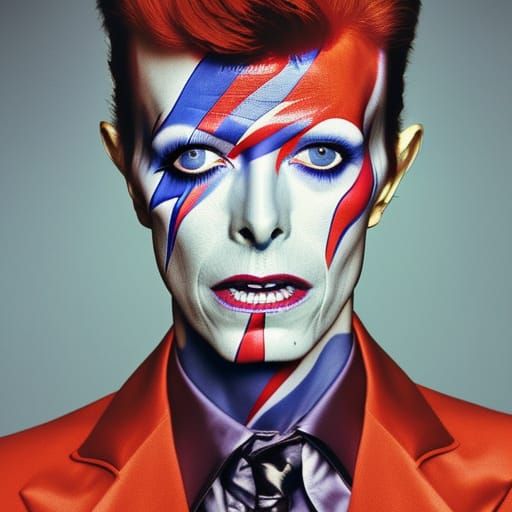 David Bowie Portrait in Studio Lighting Style