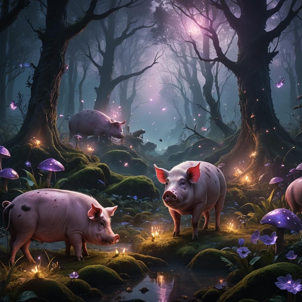 Gruesome Feast in Mystical Forest Concept Art