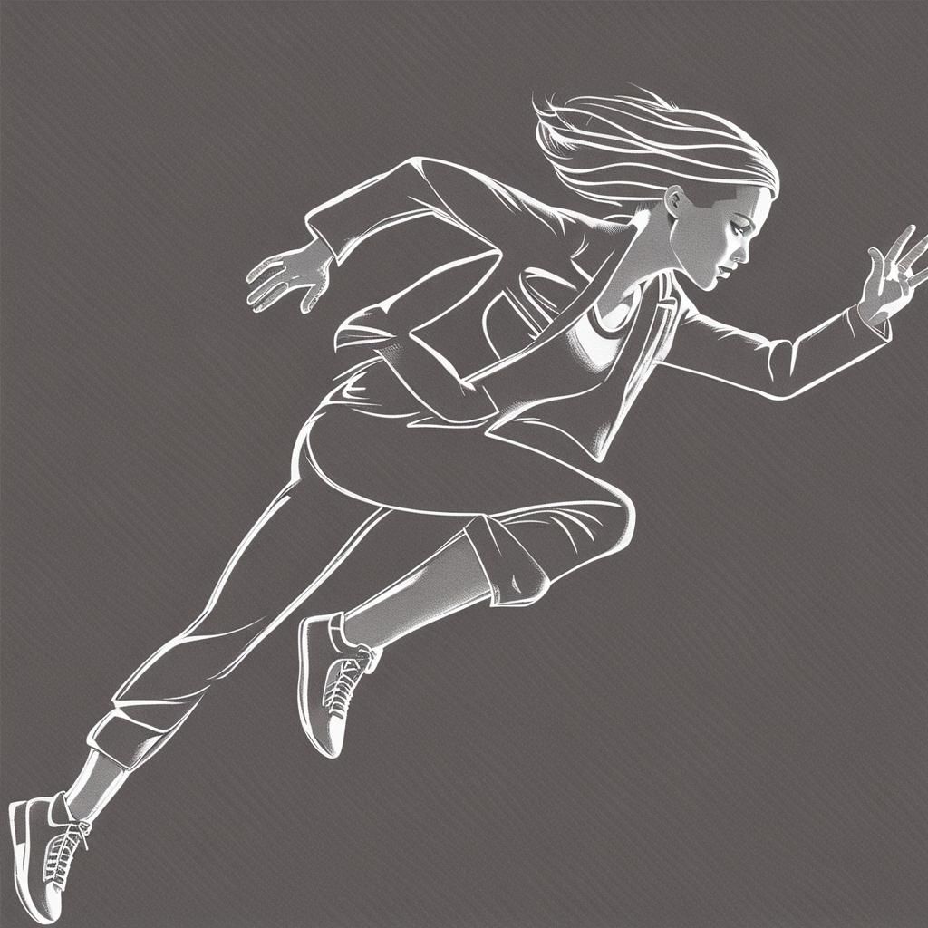 Woman Running Across the Screen