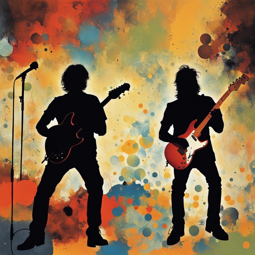 Rock Band Silhouette Abstract Art