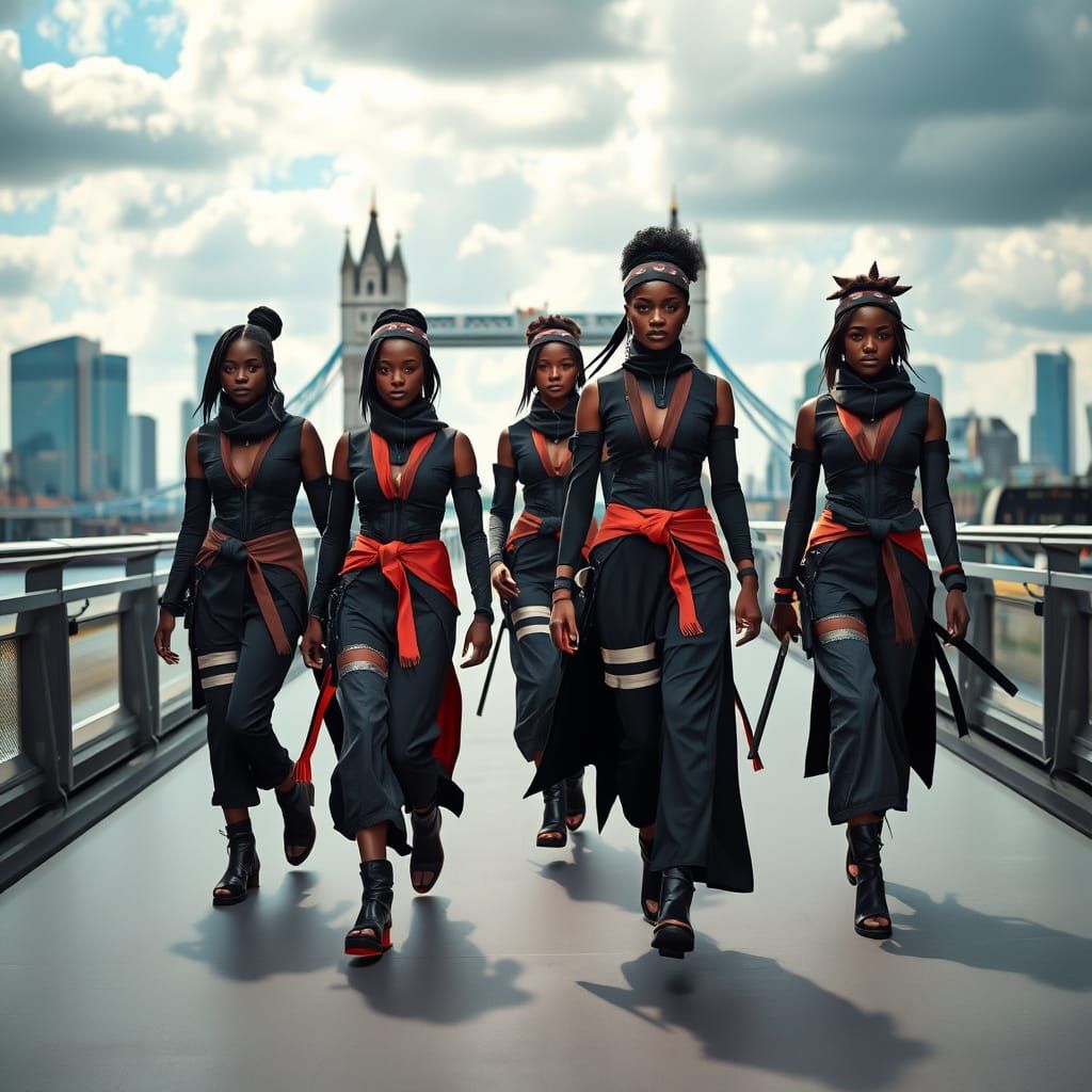 Black Women Model Naruto-Inspired Outfits Against London Cit...