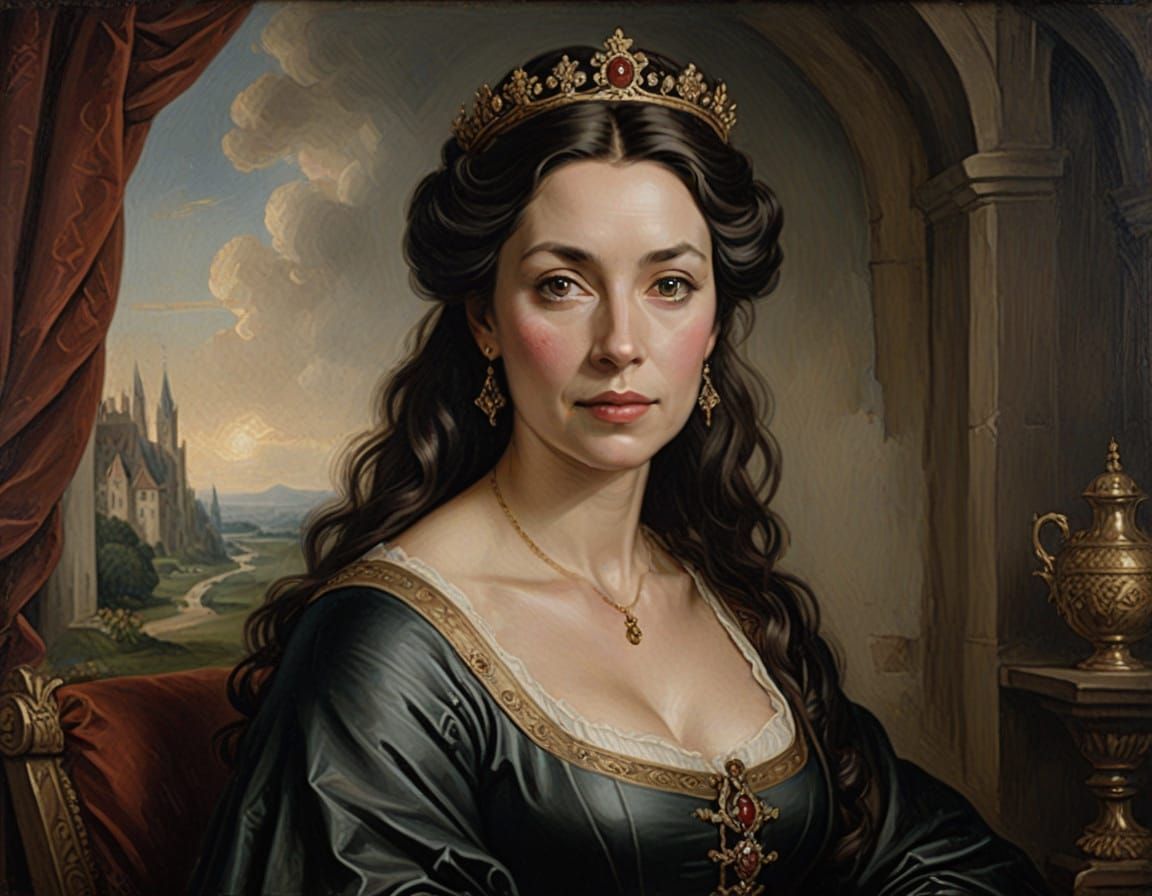 Ethereal Queen in Muted Oil Portrait