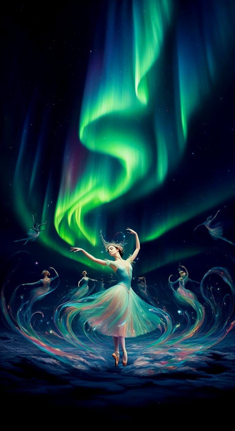 Ethereal Aurora Borealis Dancers