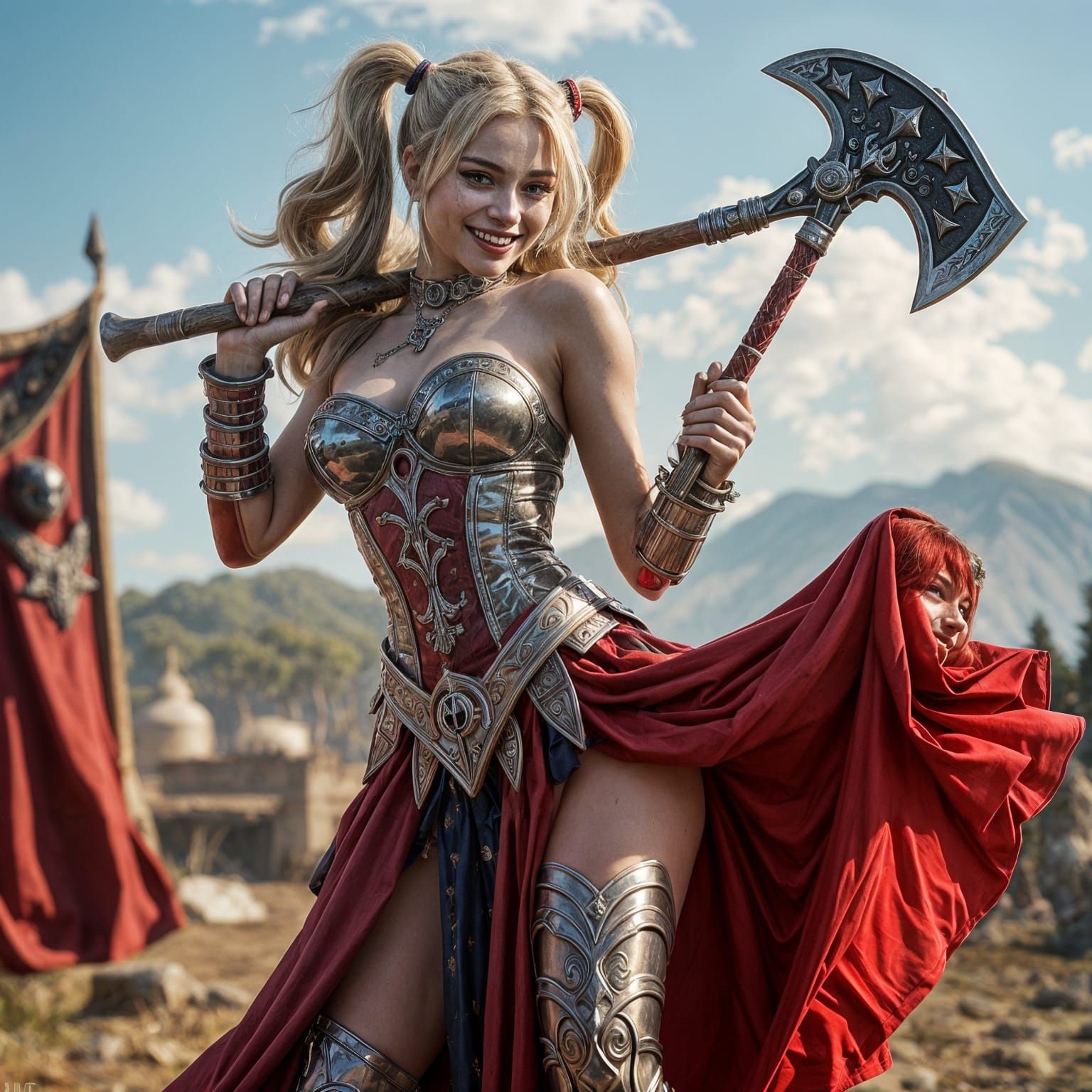 Warrior Princess Harley Quinn in Shiny Armor