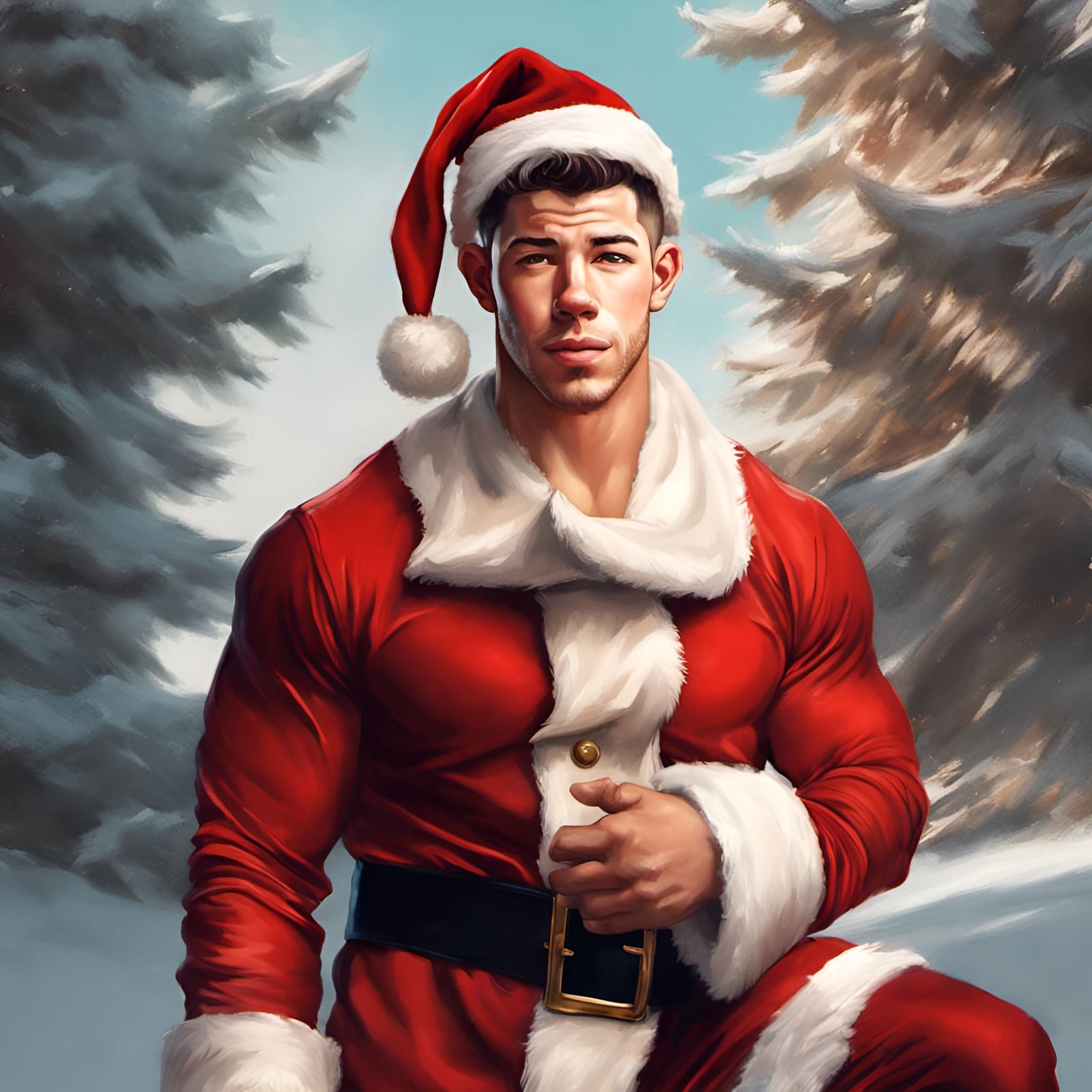 Nick Jonas as Santa Claus: 3D Portrait