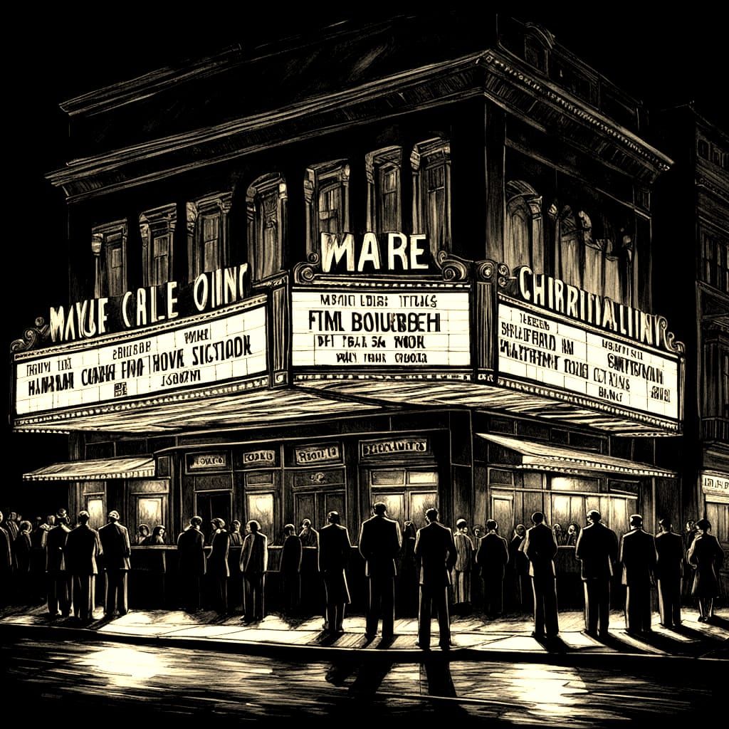 Vintage Nighttime Scene on Bourbon Street