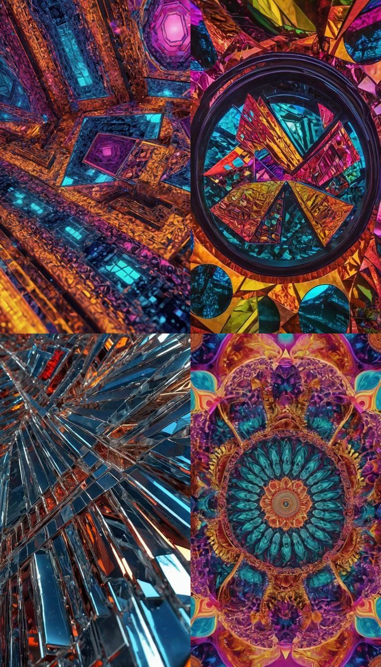 Radiating Geometric Fractals in Psychedelic Colors