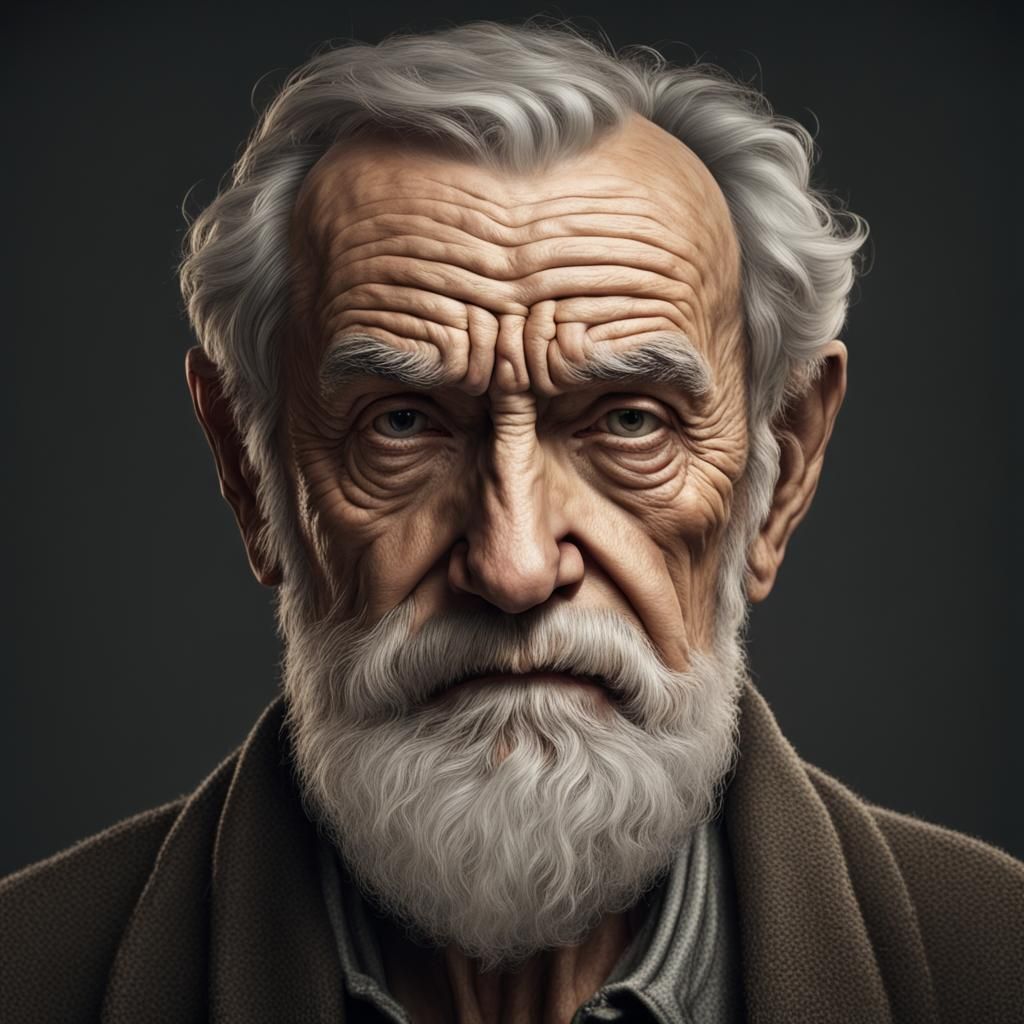 Realistic Portrait of a Wise Old Man