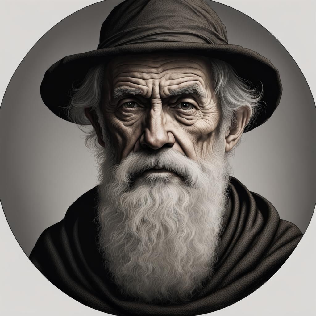 Realistic Portrait of a Wise Old Man