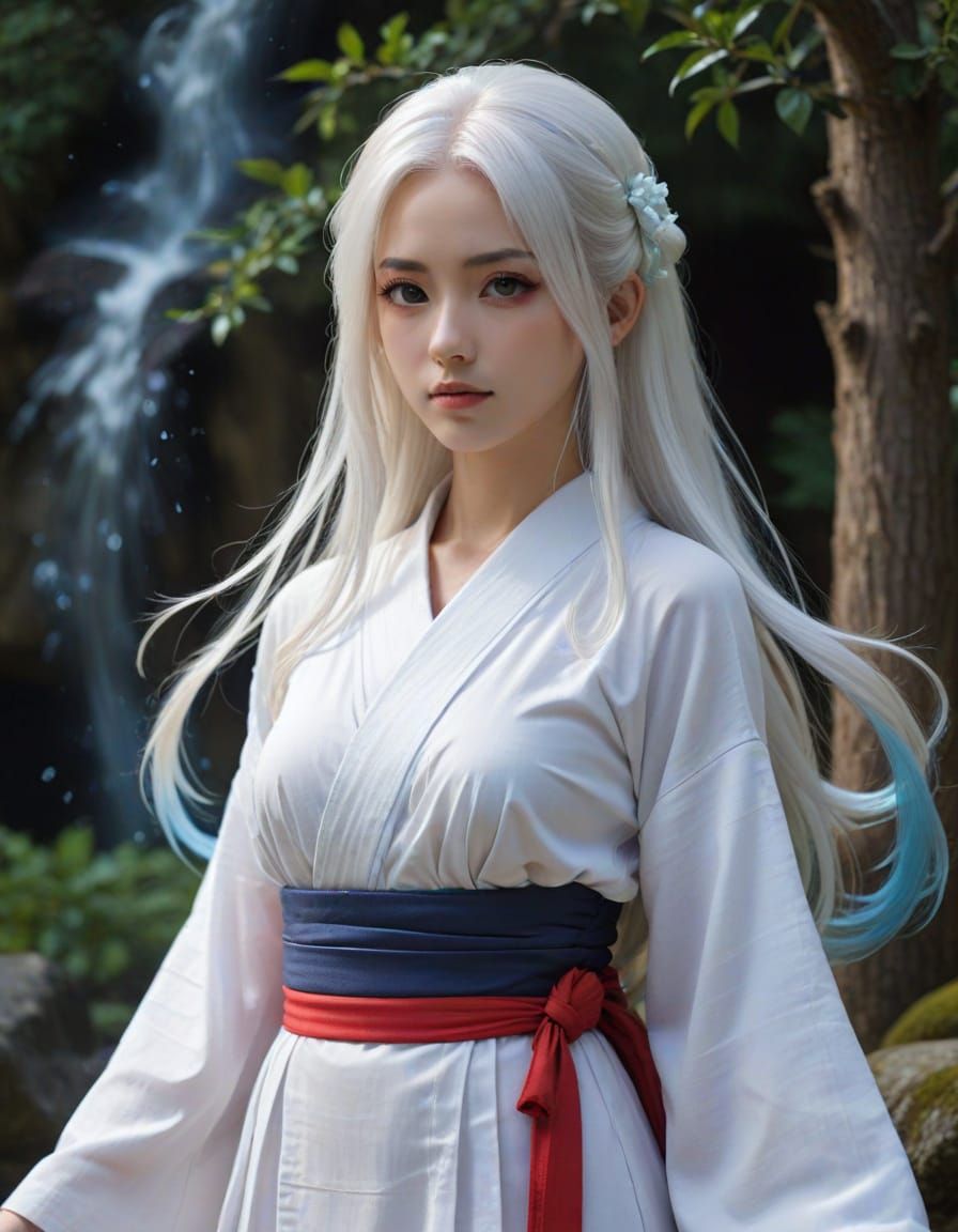 Ghostly High School Girl in Traditional Japanese Attire