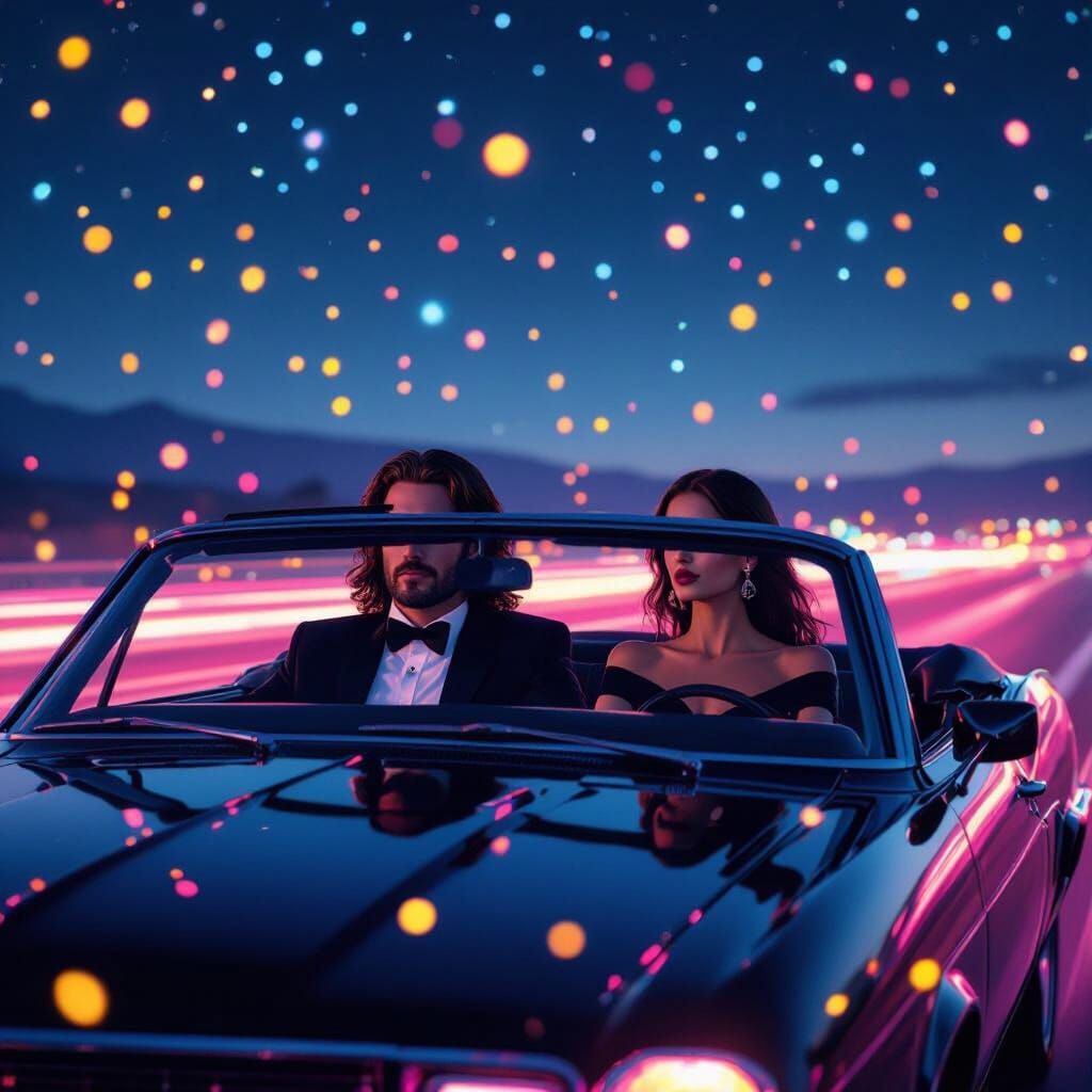Night Drive in Cyberpunk Style