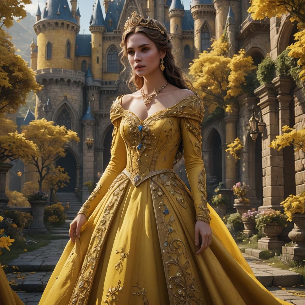 Princess in Yellow Dress: Fantasy Concept Art