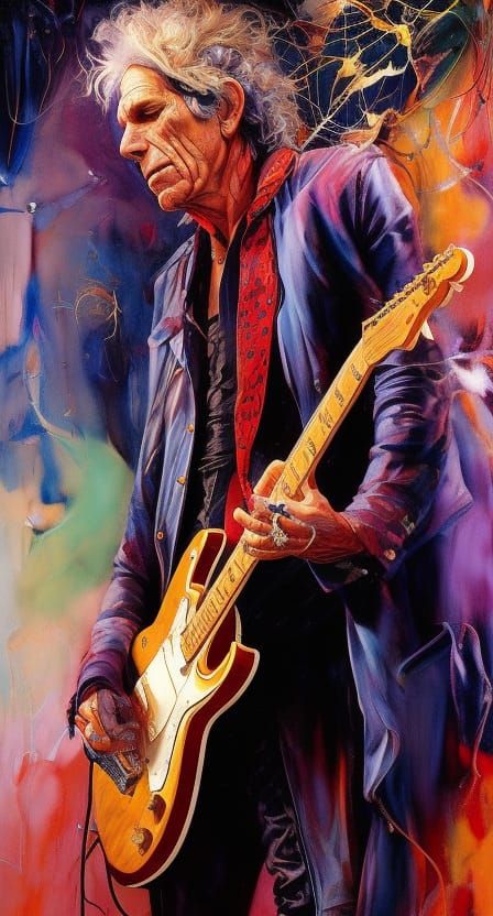 Keith Richards Portrait in Fantasy Art Style