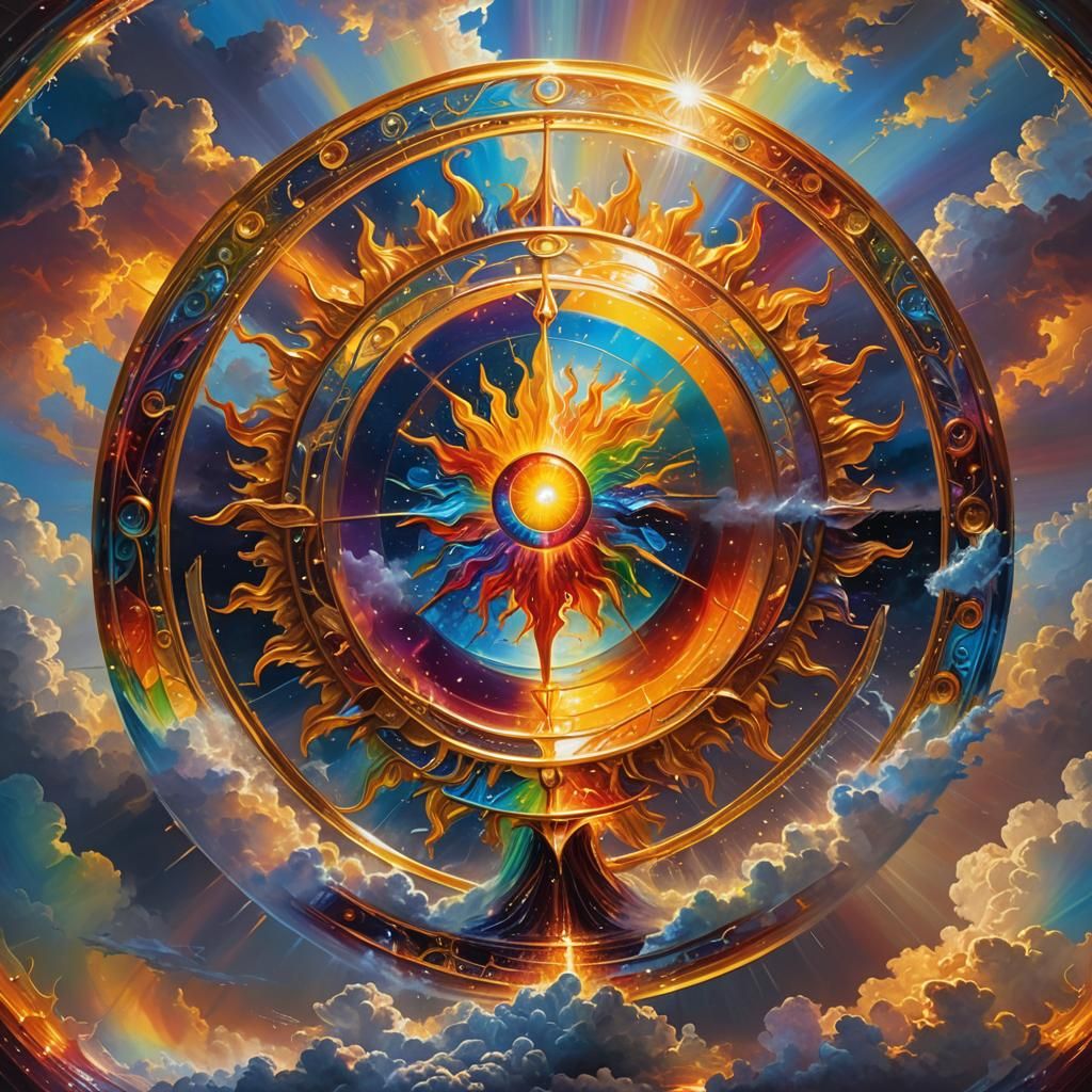 Radiant Sun Descending: A Cinematic Oil Painting