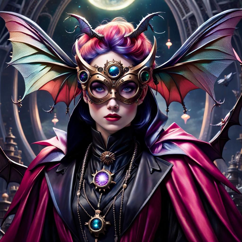 Infrared photography  of Aetherpunk Rainbow  bats doll,  Jer...