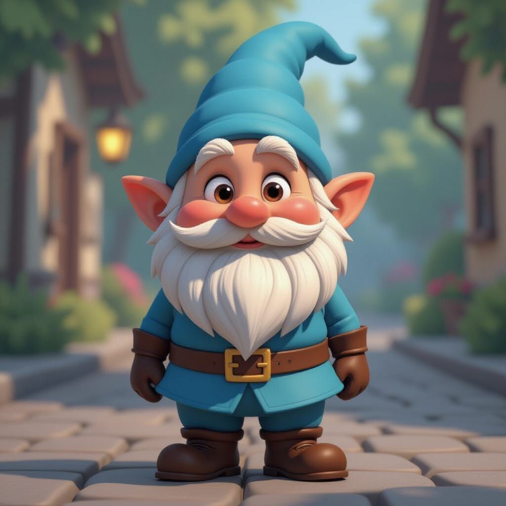 Pixar Comic Gnome in Vibrant 3D Animation Style