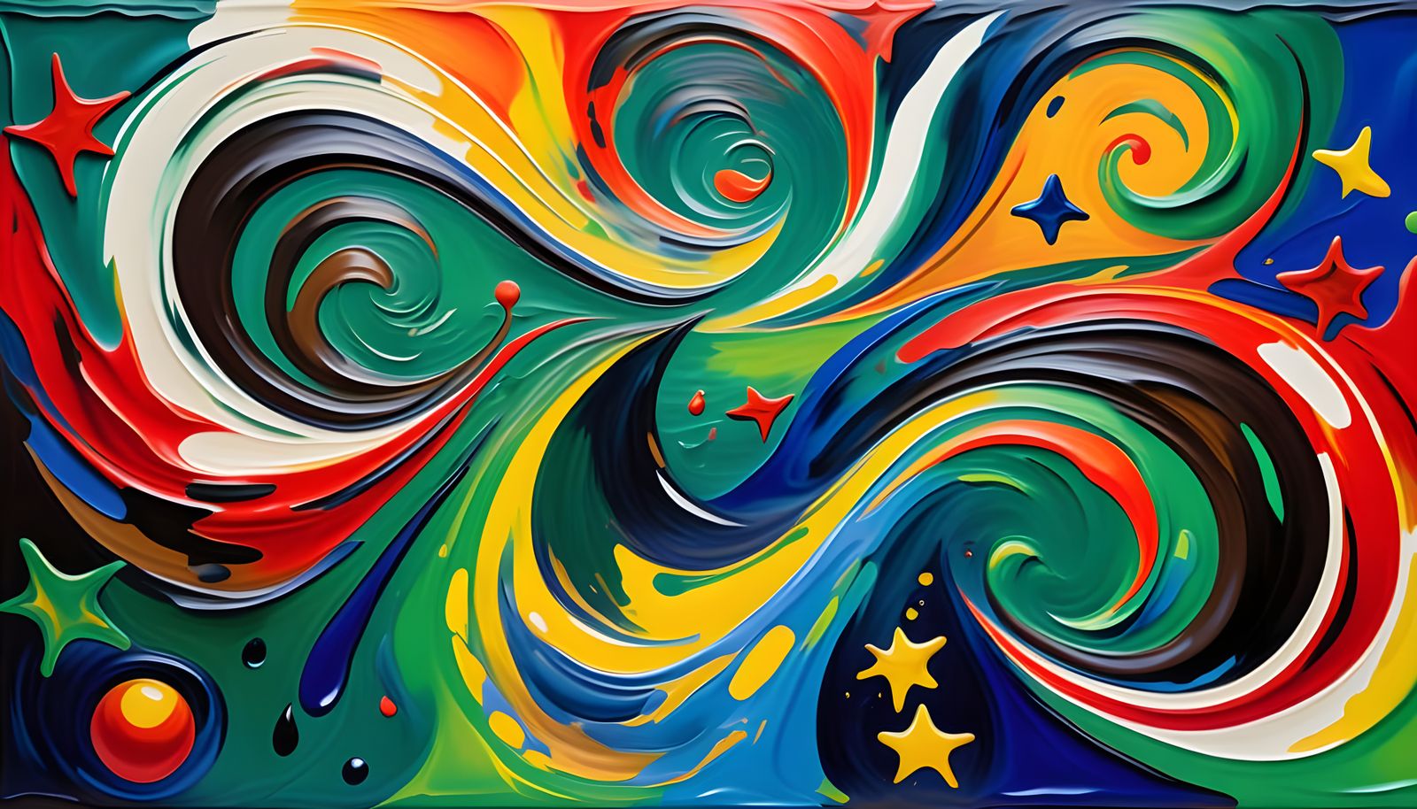 Cosmic Vortex in Abstract Expressionist Style