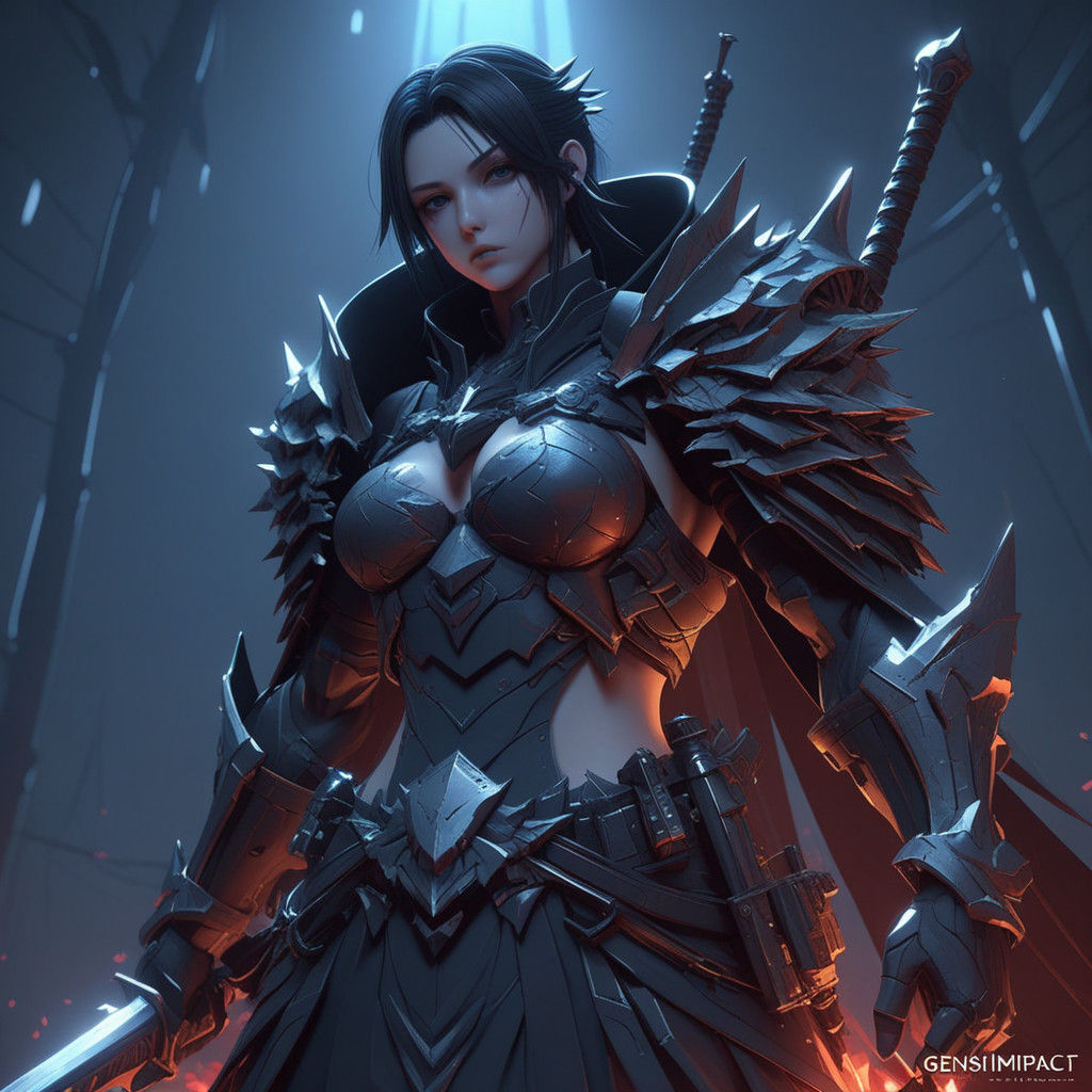 Grimdark Anime Concept Art in Ultrafine Detail