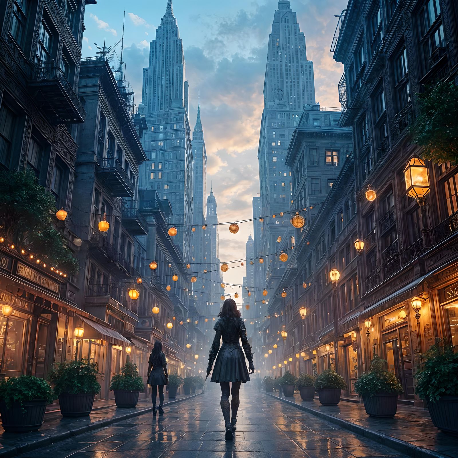 NYC Walker: Detailed Matte Painting in Deep Color
