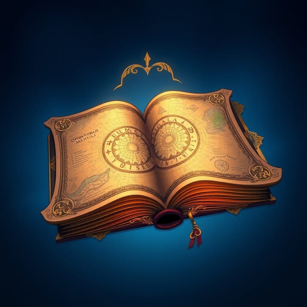 Mystical Otherworld Atlas in Anime Style