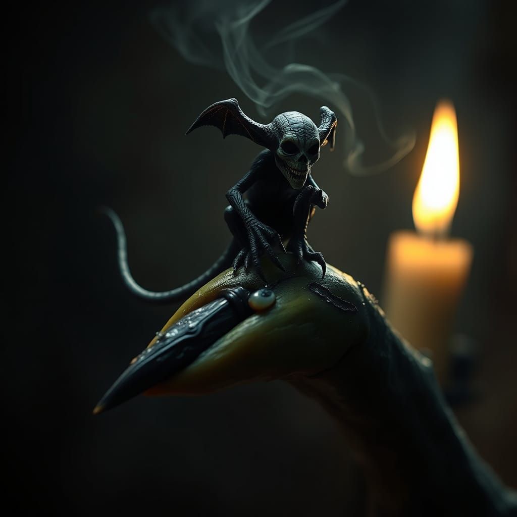 Microscopic Nosferatu on Witch Finger in Ultrarealism