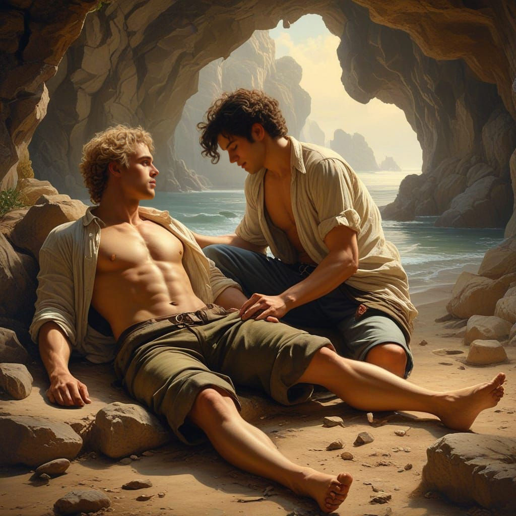 Rococo Gentlemen on a Deserted Island