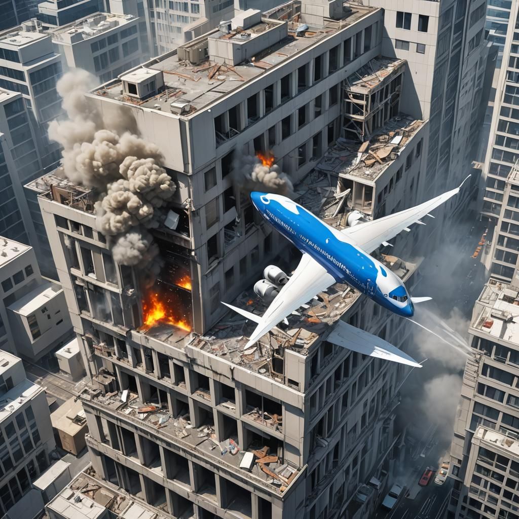 Boeing 787 Crash in Anime Style