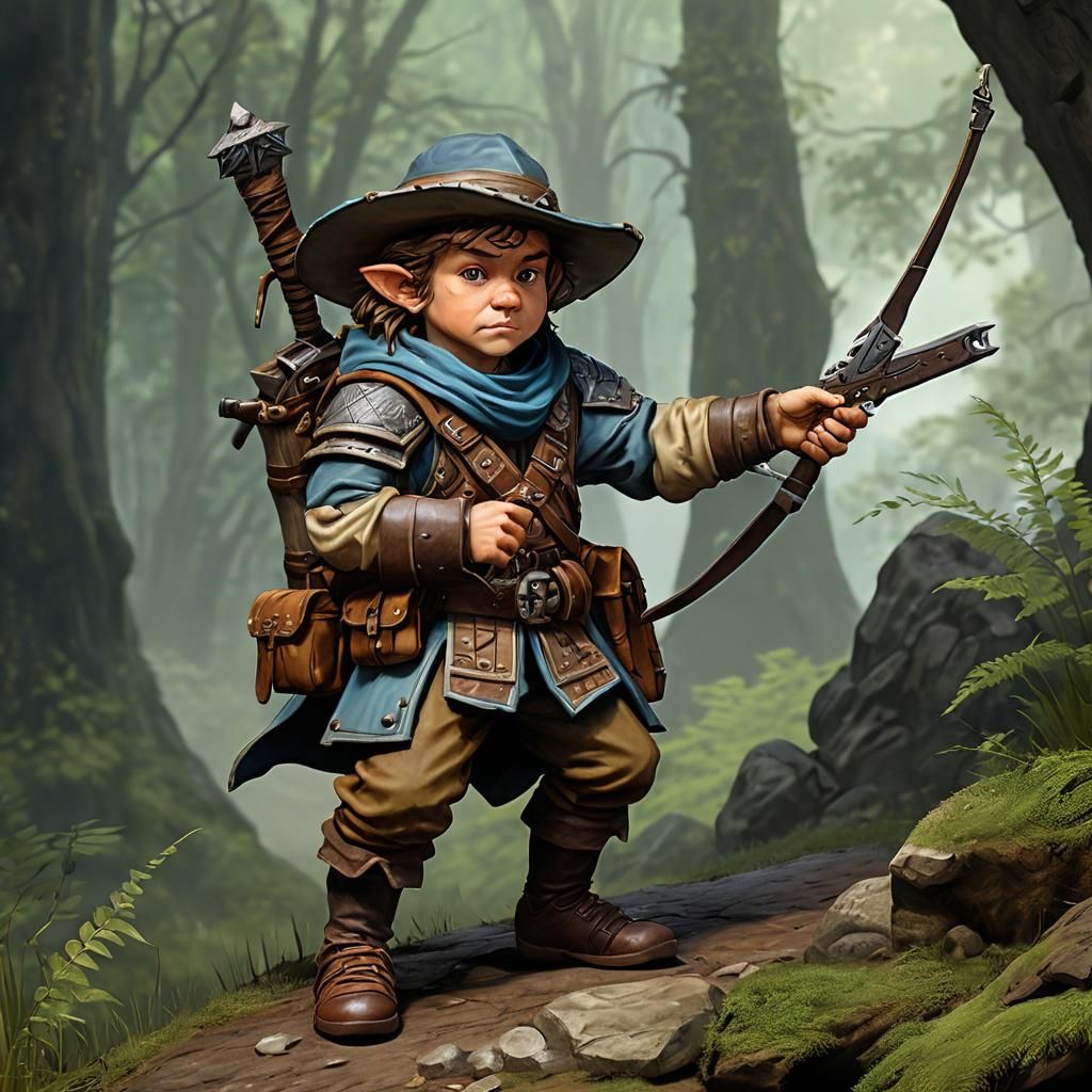 Halfling Ranger in Fantasy Art Style