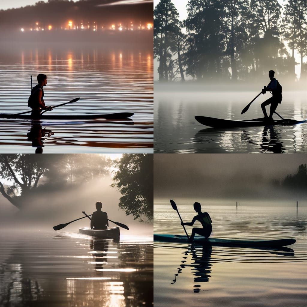 Man Paddling into the Unknown: Silhouette Photography