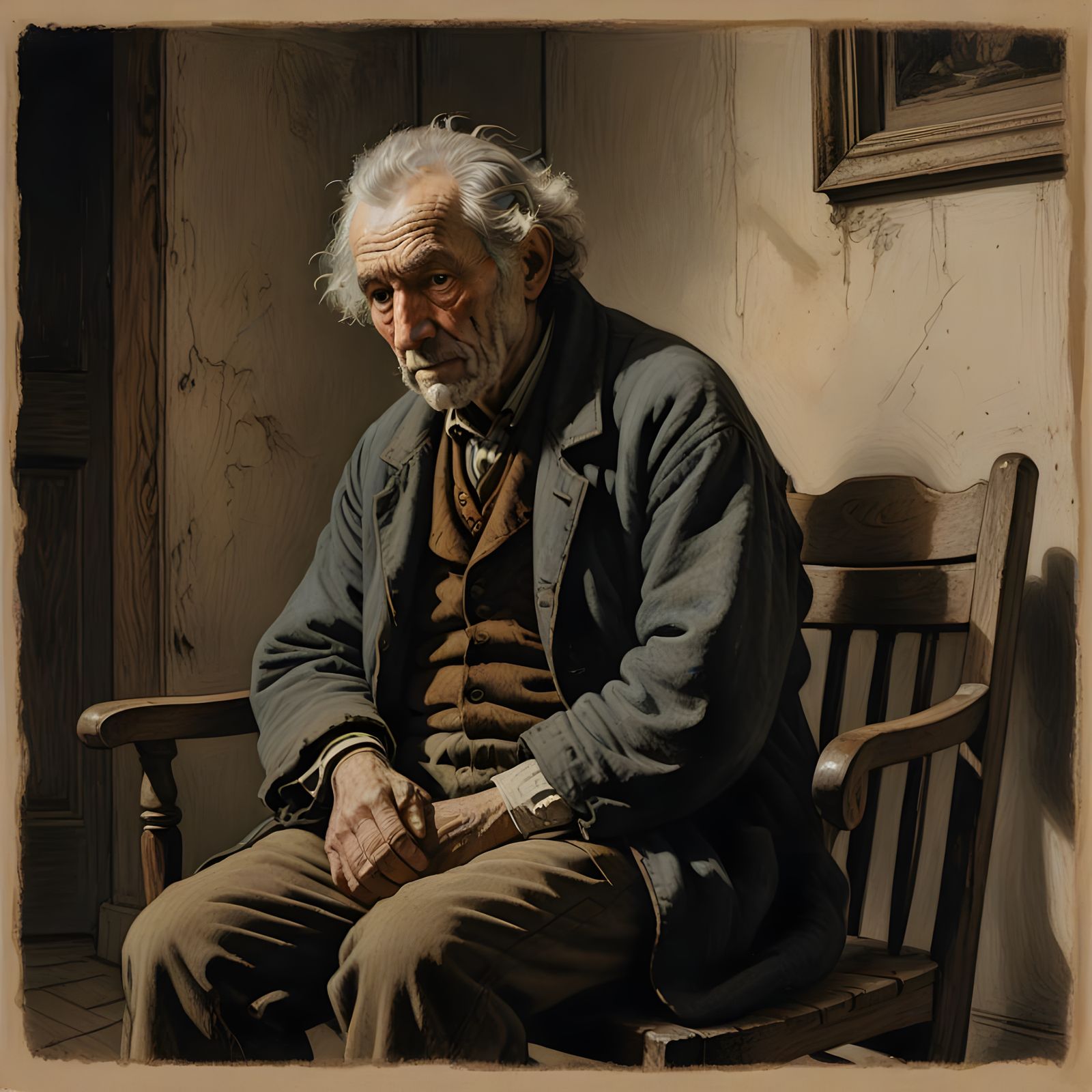 A Lonely Figure Seated in Solitude