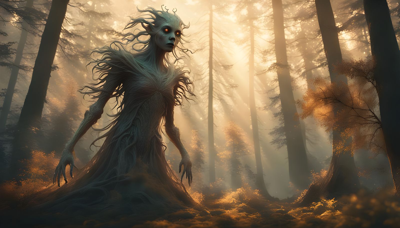 Double Exposure: Monster in Mountain Forest