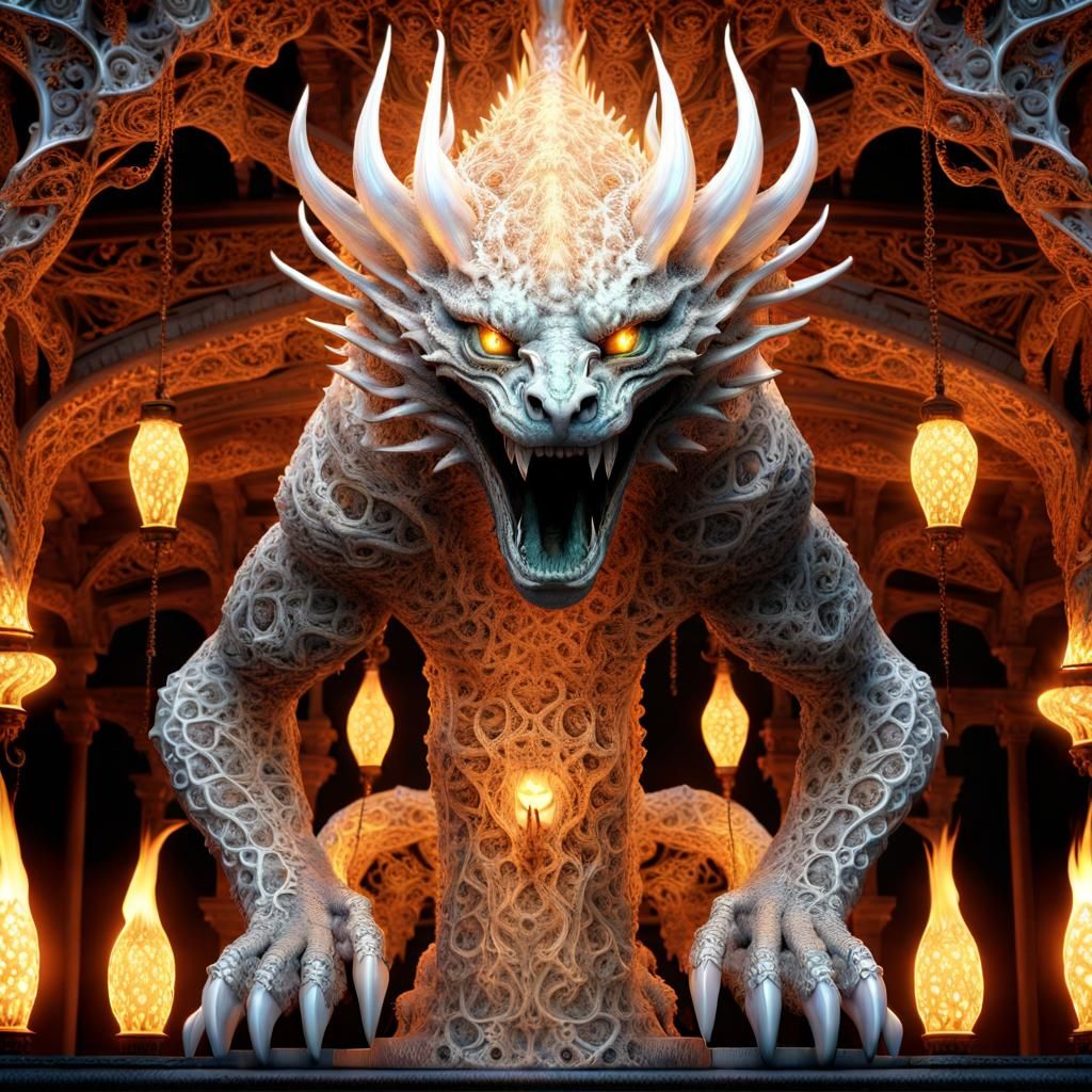 Opalescent Gargoyle Gazebo in Moonlit Kengai Forest