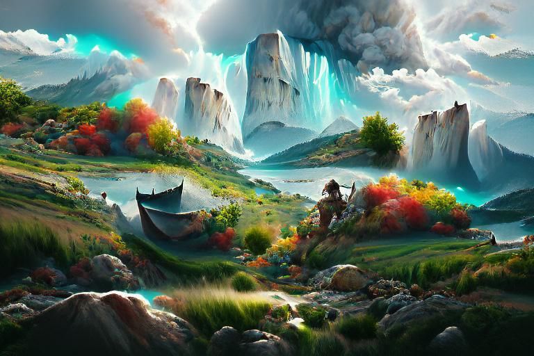 Heroic Fantasy Landscape Illustration in 8K Resolution