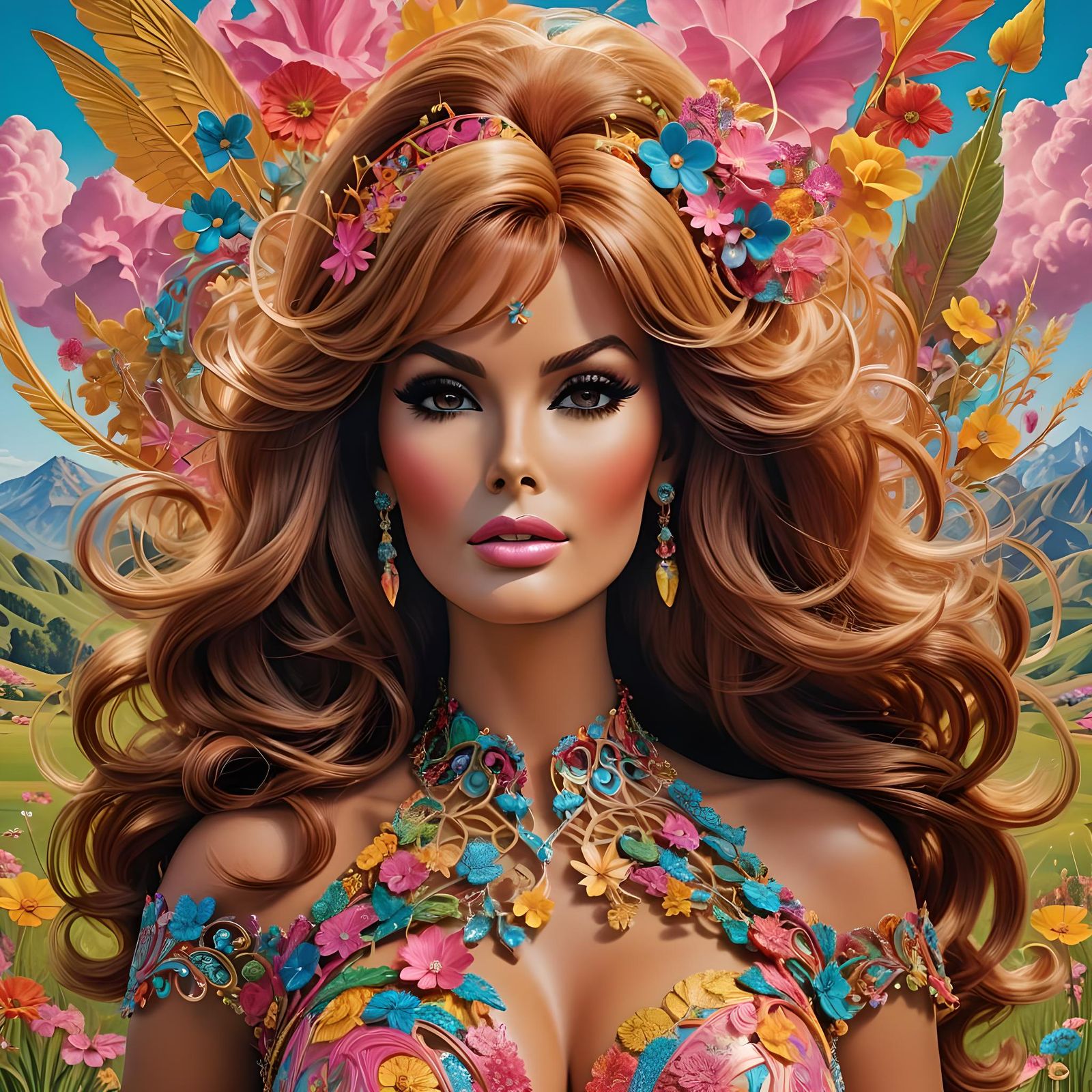 Raquel Welch as Barbie in Surreal 3D Portrait