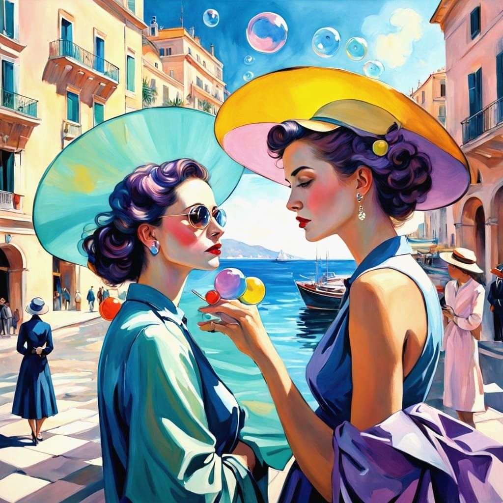 Elegant Ladies in Soft Pastel Paradise