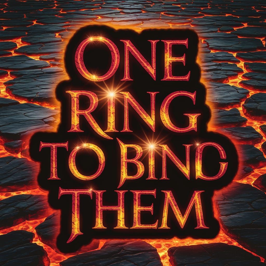 Dark Magma Lava Background Illuminates Fiery Text in Bold, V...