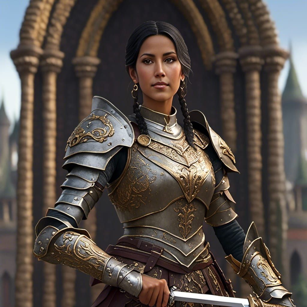 Medieval Armor Portrait with Broadsword in 8k