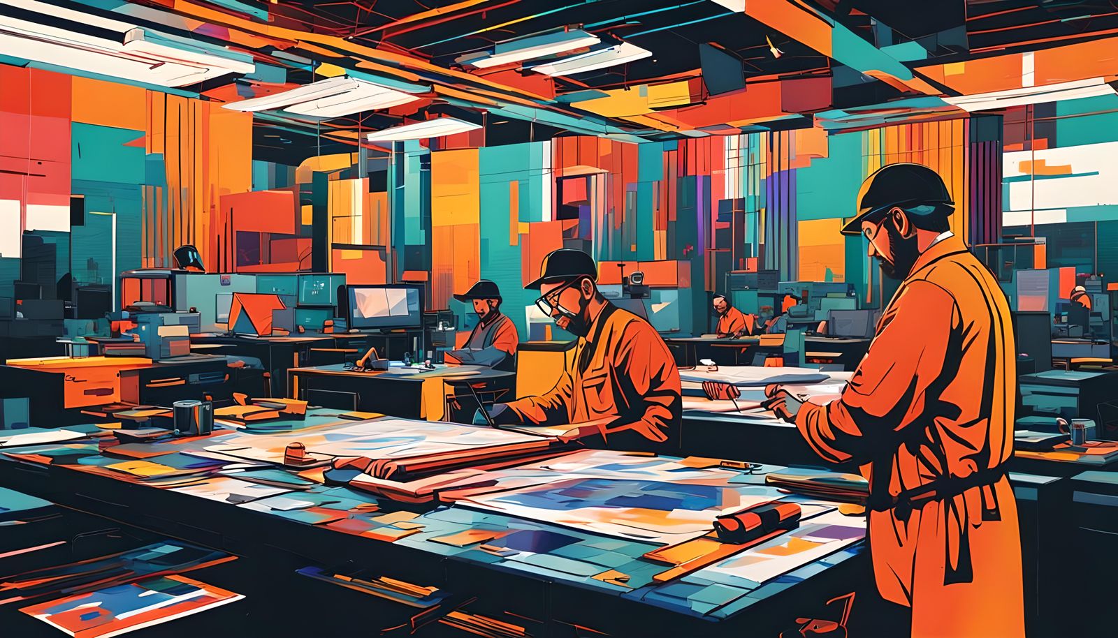 Geometric Bauhaus Design Workshop in Pop Art Style