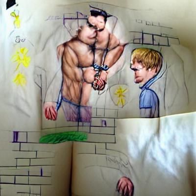 Homoerotic Gay Fantasy Child's Drawing