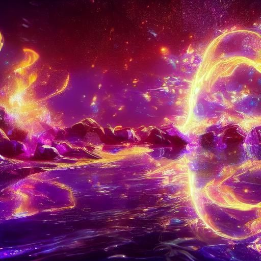 Oily Ghost in Cosmic Purple and Orange