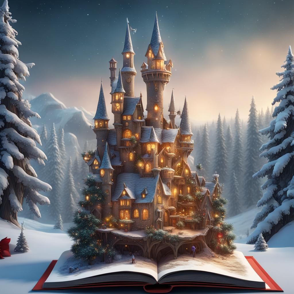 Christmas Fairy Tale Popup Book: Intricate Digital Art