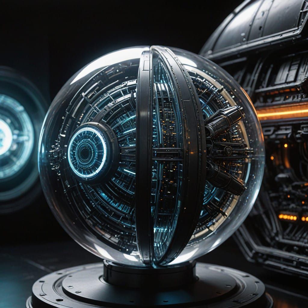 Epic Industrial Sci-Fi Plasma Sphere in Photorealistic Detai...