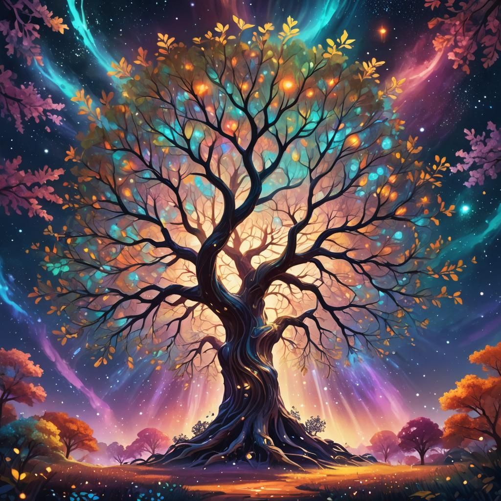 Cosmic Metaverse: The Glowing Star Tree