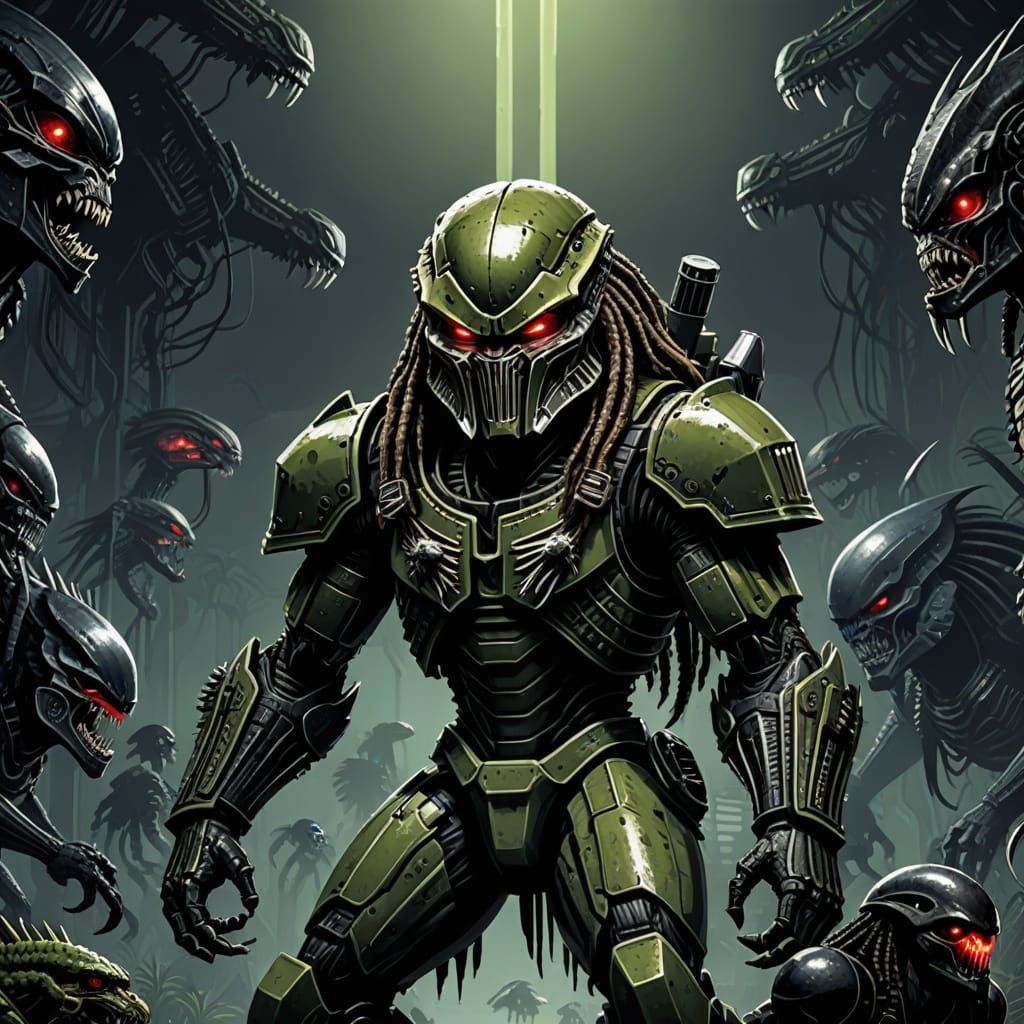 8bit game with alien v predator