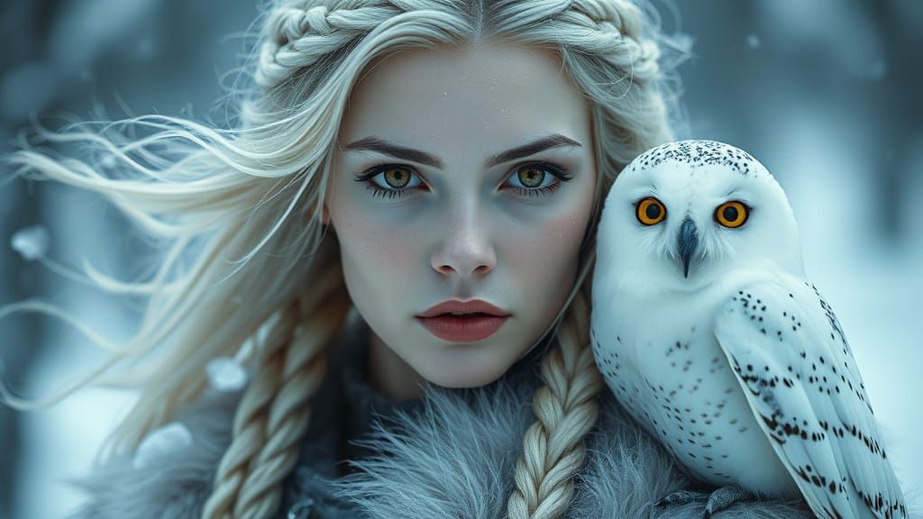 Winter Enchantress in Snowy Splendor