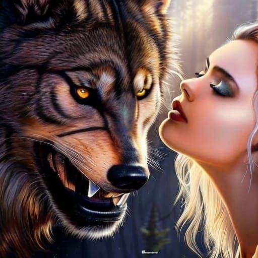 Werewolf Under a Spell: AI Generated Image